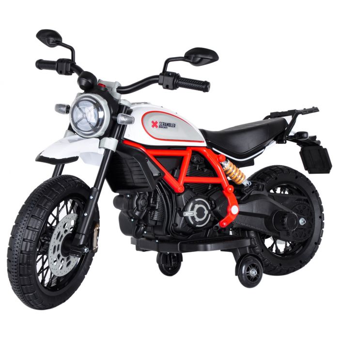 Ducati scrambler moto électrique enfant blanche Toutes les motos/scooters pour enfants Motos électriques pour enfant
