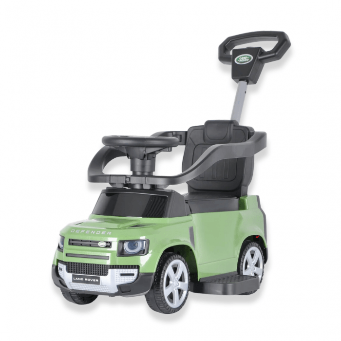 Landrover defender vert trotteur voiture avec barre de poussée Land Rover voitures pour enfants Voiture électrique enfant